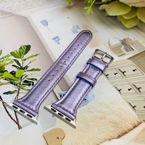 For Apple Watch Light Purple Leather Band,38/40MM